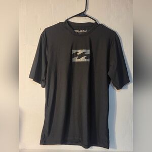 Billabong Men's Black Surf Shirt With Charcoal Wave Logo Size Medium